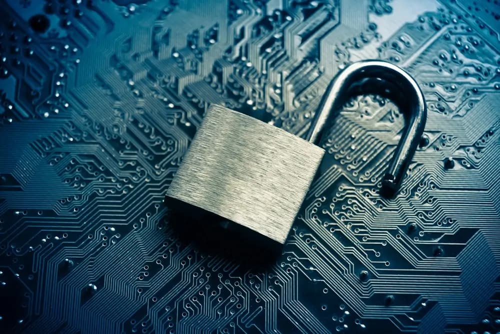 Network security lock on circuit board