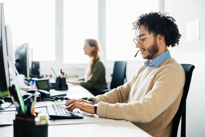 Help desk team at work
